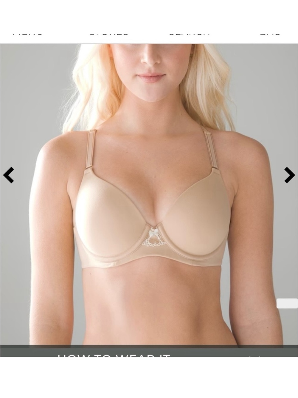 SOMA EMBRACEABLE Signature Lace razorback bra Nude 34C